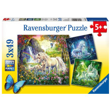 Puzzle 3 x 49 Teile: Die Einhörner