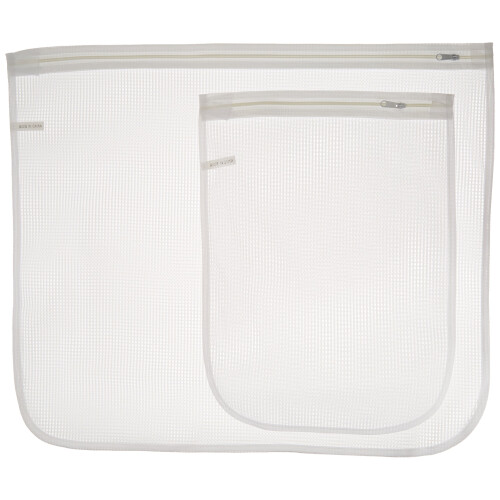 Whitmor Whitmor Zippered Mesh Wash Bags - White (2 Piece Set)