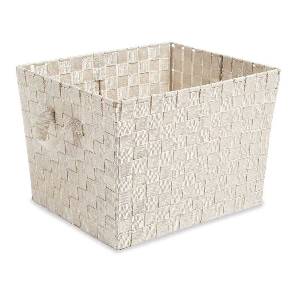 Whitmor Woven Strap Storage Tote Latte Large