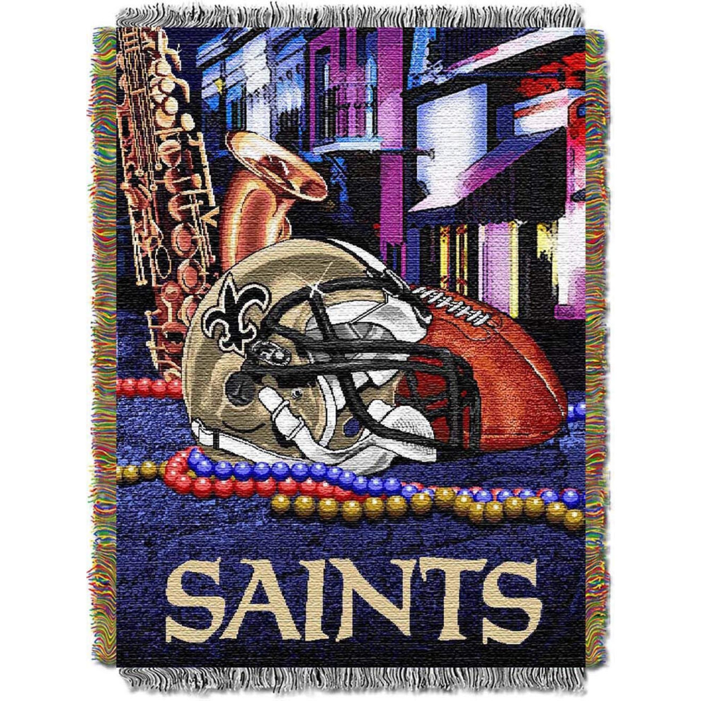 Couverture tiss   e unisexe pour adulte des Saints de la Nouvelle-Orl   ans de la NFL du Nord-Ouest, 122 x 152 cm, avantage du terrain