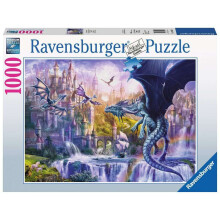 Puzzel 1000 stukjes - RAVENSBURGER - Het kasteel van de draken - Fantastisch - Unieke kleuren