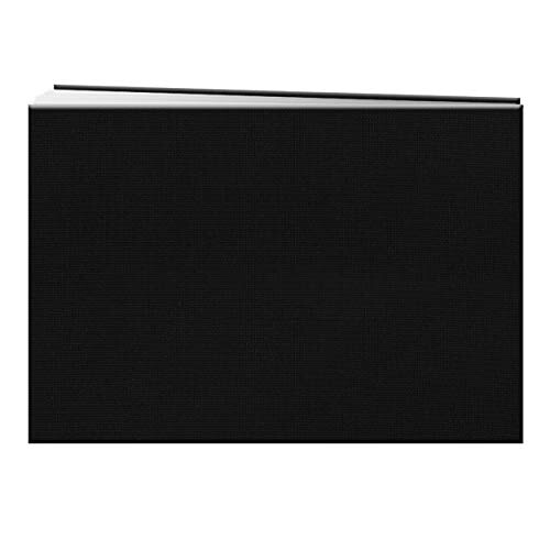 Pioneer 5 Inch by 7 Inch Postbound Fabric Frame Front Memory Book Deep Black 1