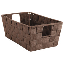 Whitmor Woven Strap Small Storage Tote Java