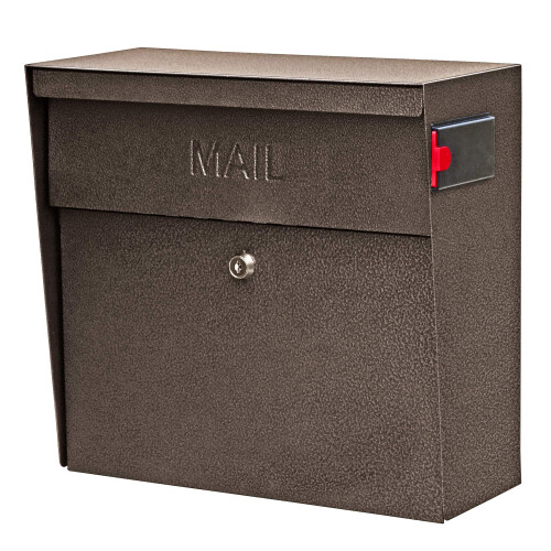 Mail Boss 7164 Metro Bronze High Capacity Wall Montered Locking Security Mailbox