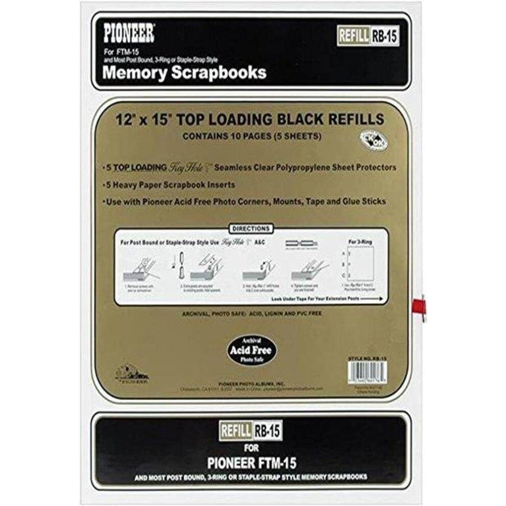 Pioneer Black Universal Top-Loading-Seitenschutzh Llen, 5/Pkg-12 X 15 (Mit Einlagen)-image