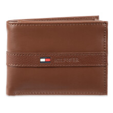 Tommy Hilfiger Men's Leather Portefeuille - mince violon dcontract lgant avec 6 poches de carte de crdit et bronzage de fentre d'identifica