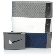 Nike Golfwebriem voor heren, 3 stuks, wit/grijs/marineblauw, ?n maat