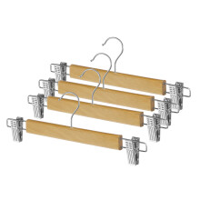 Whitmor Grade A Wood Clip Skirt Hanger (Set of 4) Brown