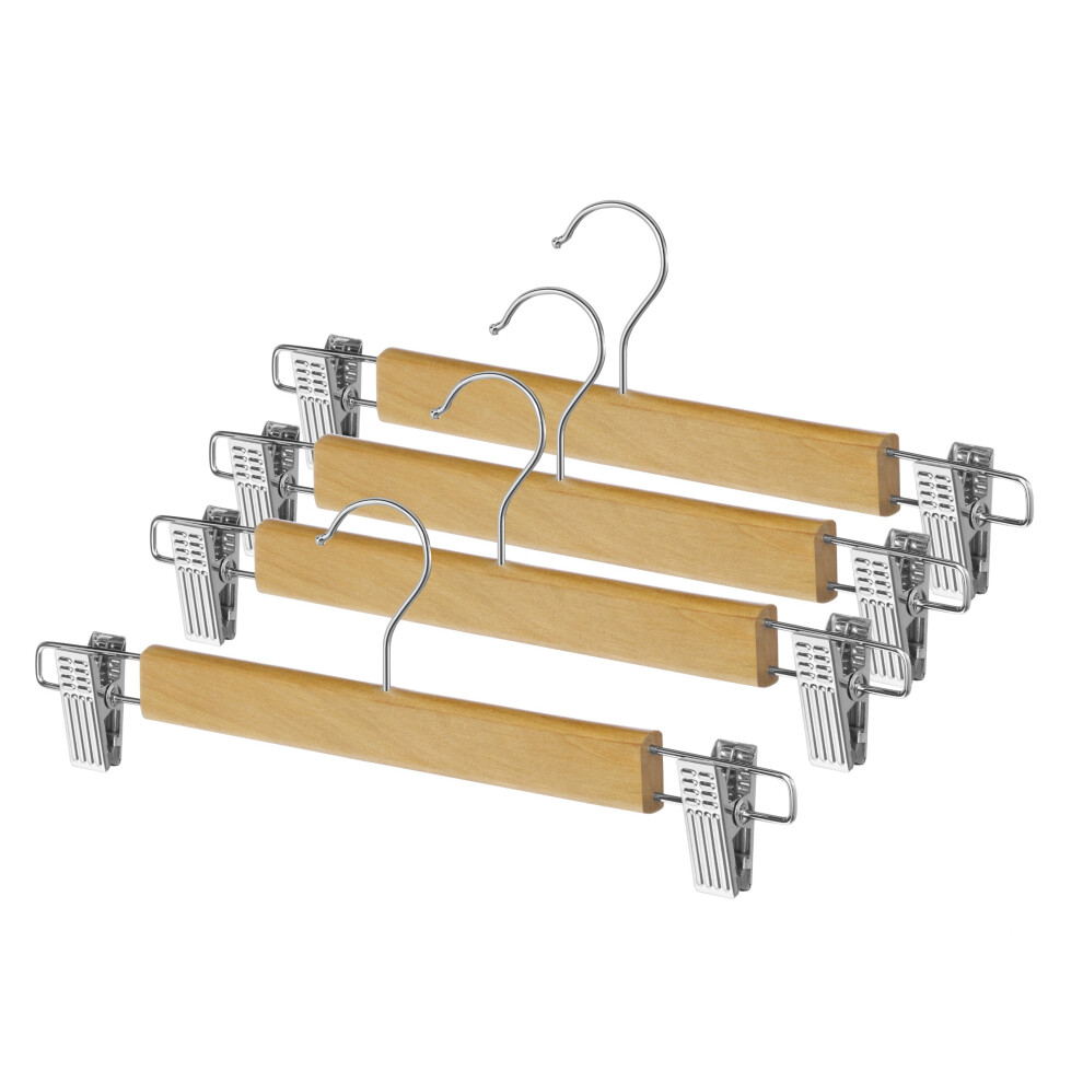 Whitmor Grade A Wood Clip Skirt Hanger (Set Of 4) Brown