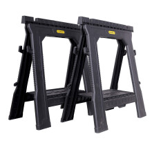 STANLEY Folding Work Bench Saw Horse Twin Pack  Lightweight Rigid Plastic Frame  STST1-70713
