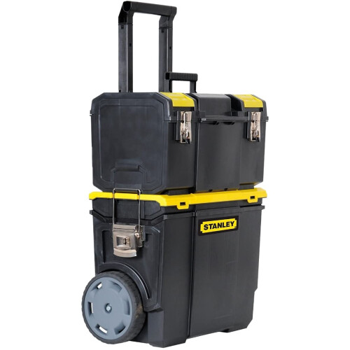 STANLEY STANLEY 3 in 1 Rolling Work centre Toolbox with Pull Handle  Detachable Toolbox with Portable Tote Tray  1-70-326