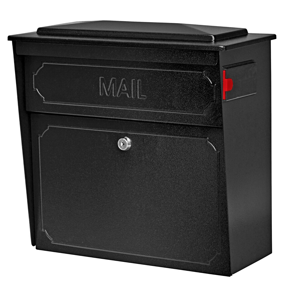 Mail Boss 7172 Townhouse Locking Security Wall Mount Mailbox  Black  Pack of 1
