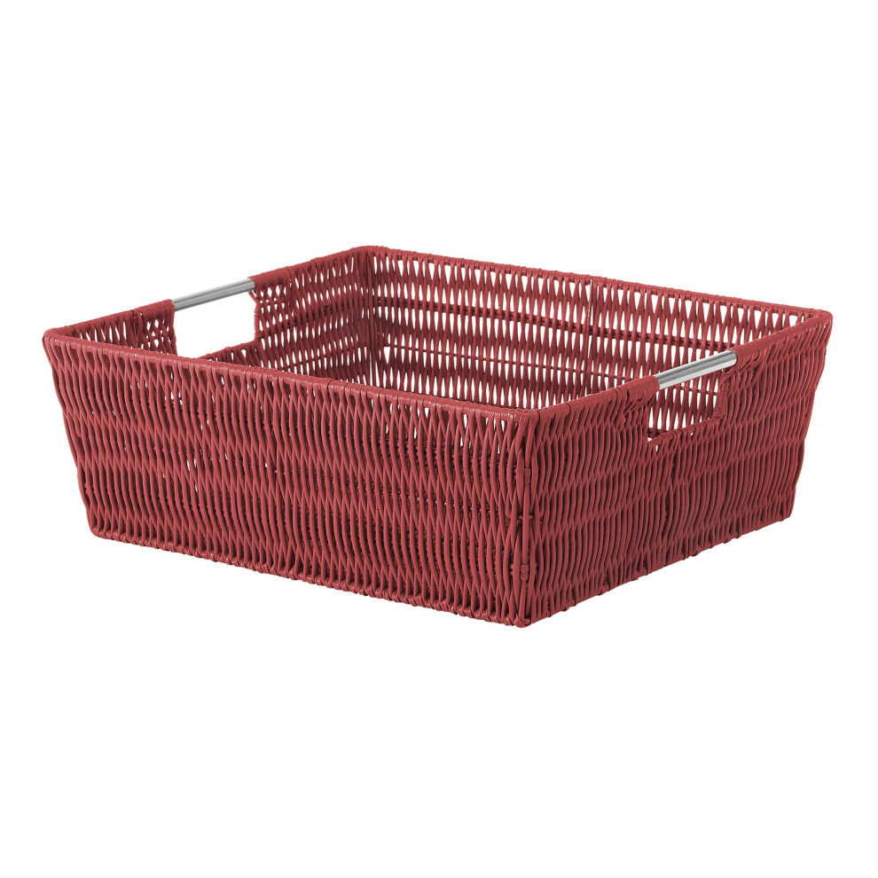 Whitmor Rattique Shelf Tote Red