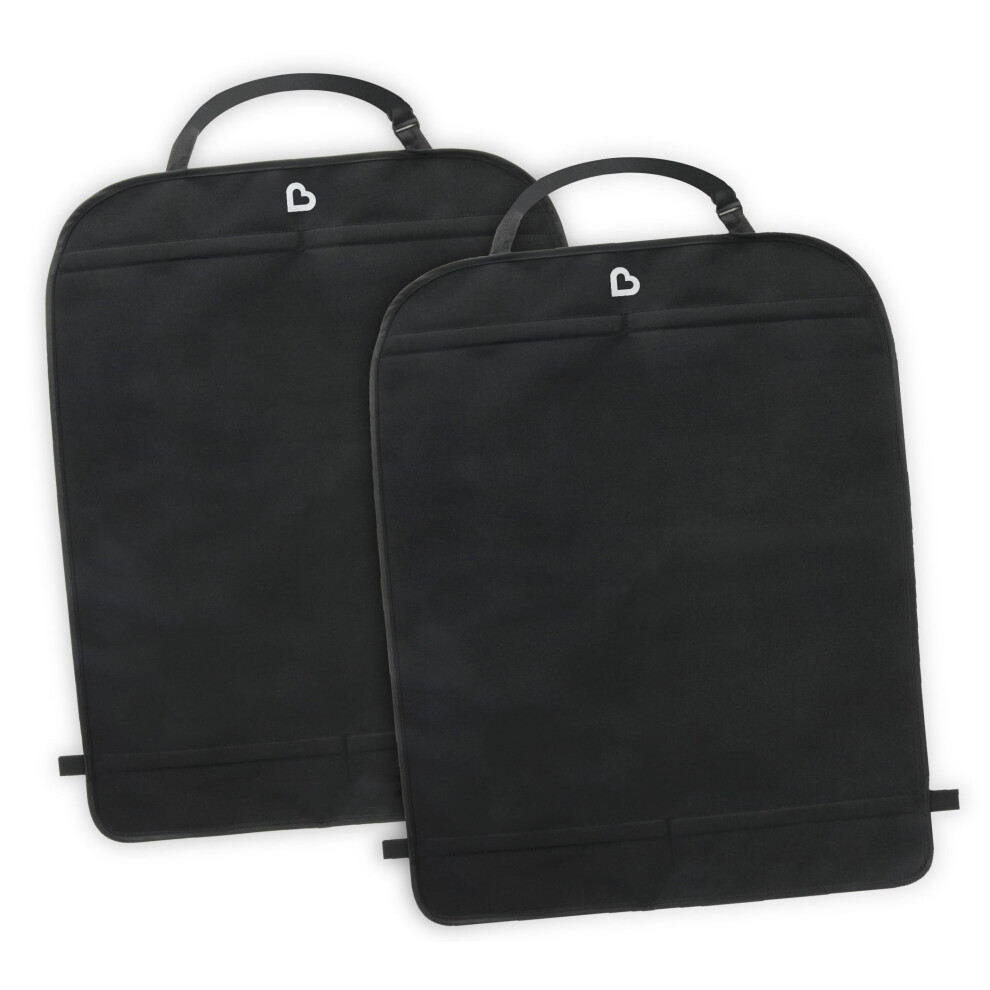 Munchkin Back Seat Cover for Kids  Deluxe Kick Mats Car Seat Protector  Black  2 Pack