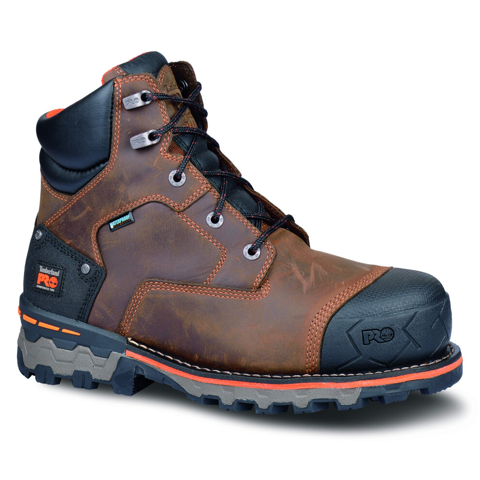 Timberland PRO Men's Boondock 6 Inch Composite Safety Toe Waterproof Industrial Work Boot  Brown  10.5