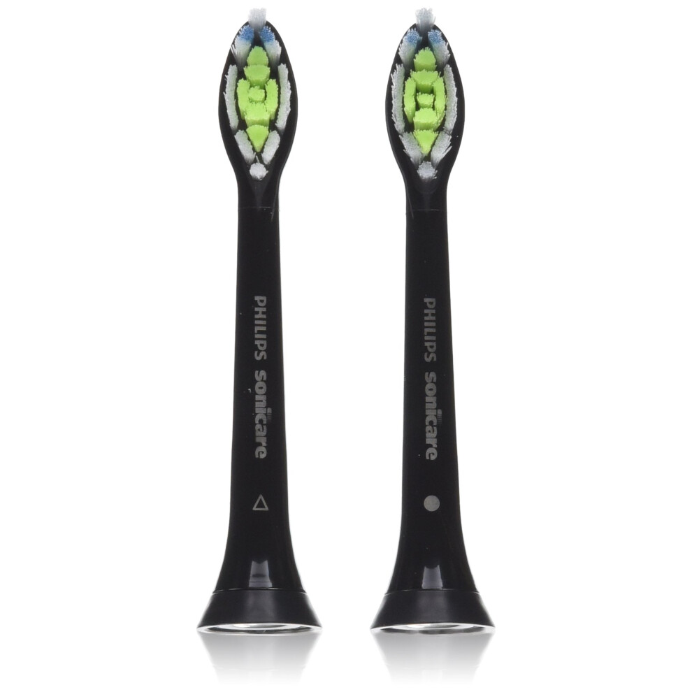 Philips Sonicare Genuine DiamondClean Replacement Brush Heads  Black  2 Pack  HX6062/94