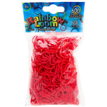 Rainbow Loom Röda Gummiband med 24 C-Klipp (600 Stycken)