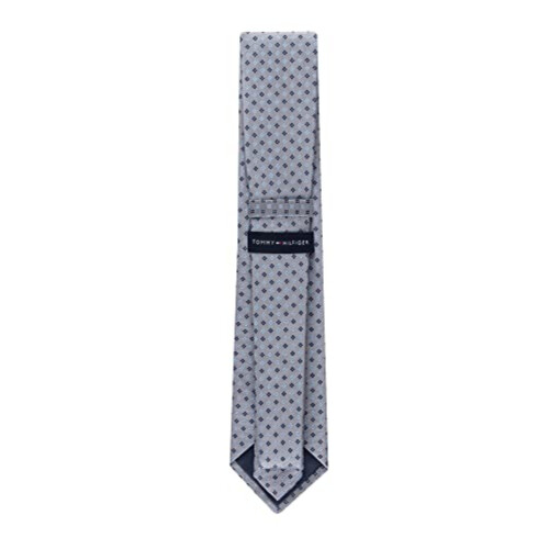 Tommy Hilfiger Tommy Hilfiger Herren Core Neat II Krawatte, Silber, Einheitsgröße 2