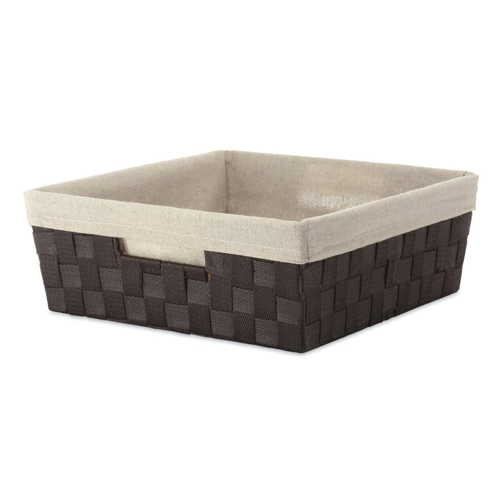 Whitmor Woven Strap Liner Shelf Tote Espresso