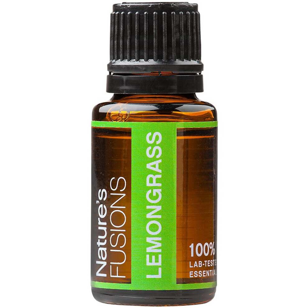 Nature's Fusions Lemongrass  100% Pure and Natural Essential Oils  Undiluted  Therapeutic Grade for Aromatherapy and Topical Use  .5 Fl Oz (Pack of 1)
