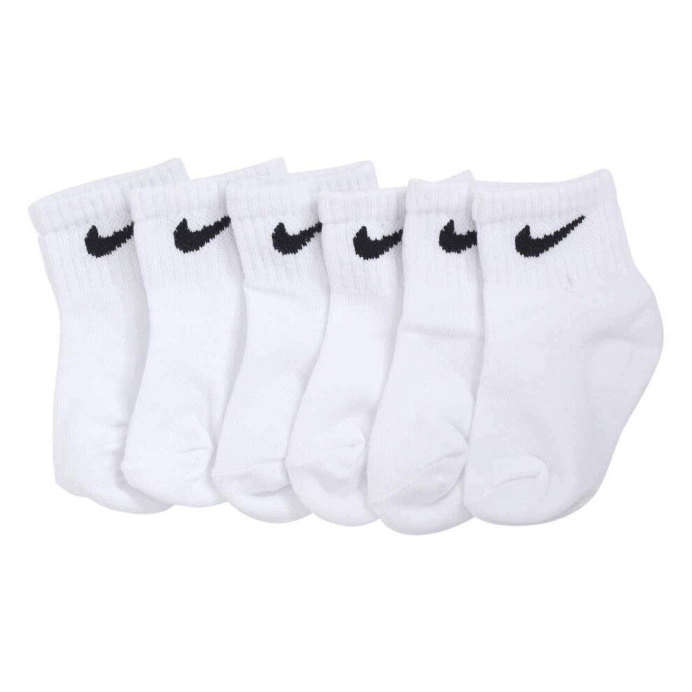 Nike Newborn Baby Socks White/ 6 Pairs Size 6-12 Months Black