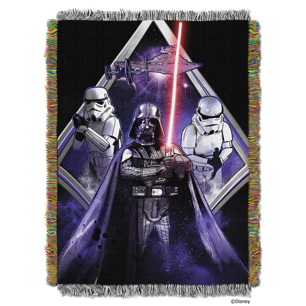 NORTHWEST Star Wars Woven Tapestry Throw Blanket  48"""" x 60""""  Midnight Vader