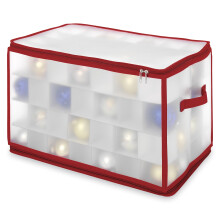 Whitmor Christmas Large Ornament Storage Zip Chest with 112 Compartments