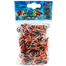 Rainbow Loom Glow i The Dark Collection: Jack-O-Lantern gummib?nd med 24 C-clips (600 antal)