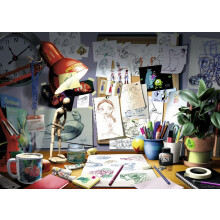Ravensburger Disney Pixar Legpuzzel - Het bureau van de kunstenaar | 1000 unieke stukken | Antireflectieoppervlak | Ideaal voor volwassenen | Mod
