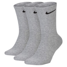 Nike Everyday Cushion Crew Training Socks Unisex Nike Socks with Sweat-Wicking Technology and Impact Cushioning (3 Pair) Dark Grey Heather/Black Me