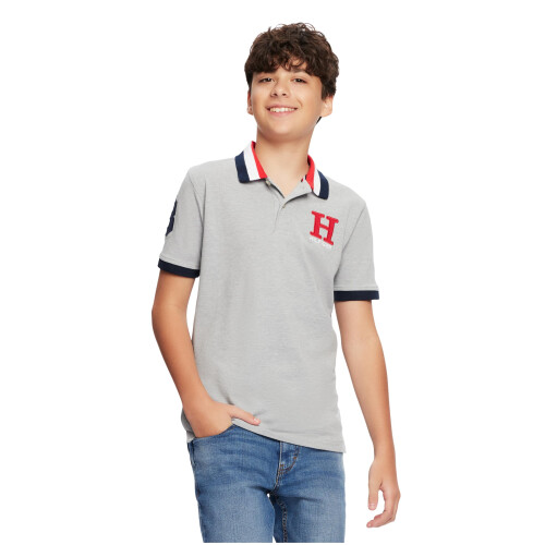 Tommy Hilfiger Tommy Hilfiger Killar Kortärmad Matt Polo, Grå Heather, 4 Regular 2