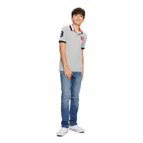 Tommy Hilfiger Tommy Hilfiger Killar Kortärmad Matt Polo, Grå Heather, 4 Regular 1