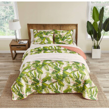 Tommy Bahama - S   prava papl   nov King Quilt Set z obojstrannej bavlnenej postelnej bielizne s ladiacou postelnou bieliznou Shams Coastal Home Deco