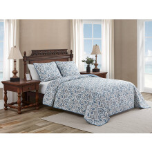 Tommy Bahama - Queen Quilt Set Omkeerbaar Katoenen Beddengoed met Bijpassende Kussensloop Superzacht Beddengoedset (Cape Verde Smoke Queen)