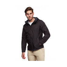 Chaqueta impermeable ligera con capucha Tommy Hilfiger para hombre, negra, XX-Large US