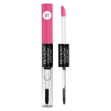 Revlon Liquid Lipstick met Duidelijke Lipgloss, ColorStay Makeup, Overtime Lipcolor, Dubbelzijdig met Vitamine E in Pink, For Keeps Pink (490), 0.07 O