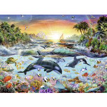 Ravensburger - Orca Paradise - 200-delige puzzel voor kinderen - elk stuk is uniek, past perfect in elkaar, meerkleurig, pakket van 1