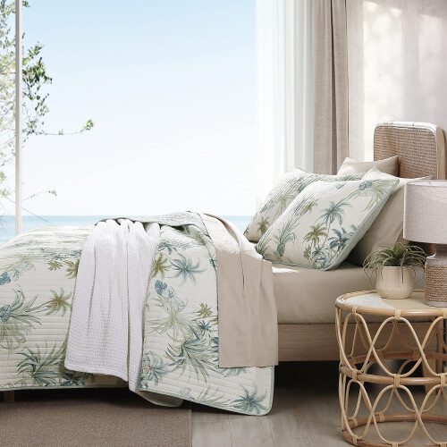Tommy Bahama Tommy Bahama - Serenity Palm Collection - Κουβέρτα - 100% Βαμβάκι, Μαλακή & Αναπνέουσα, Βασιλική, Μπλε 2