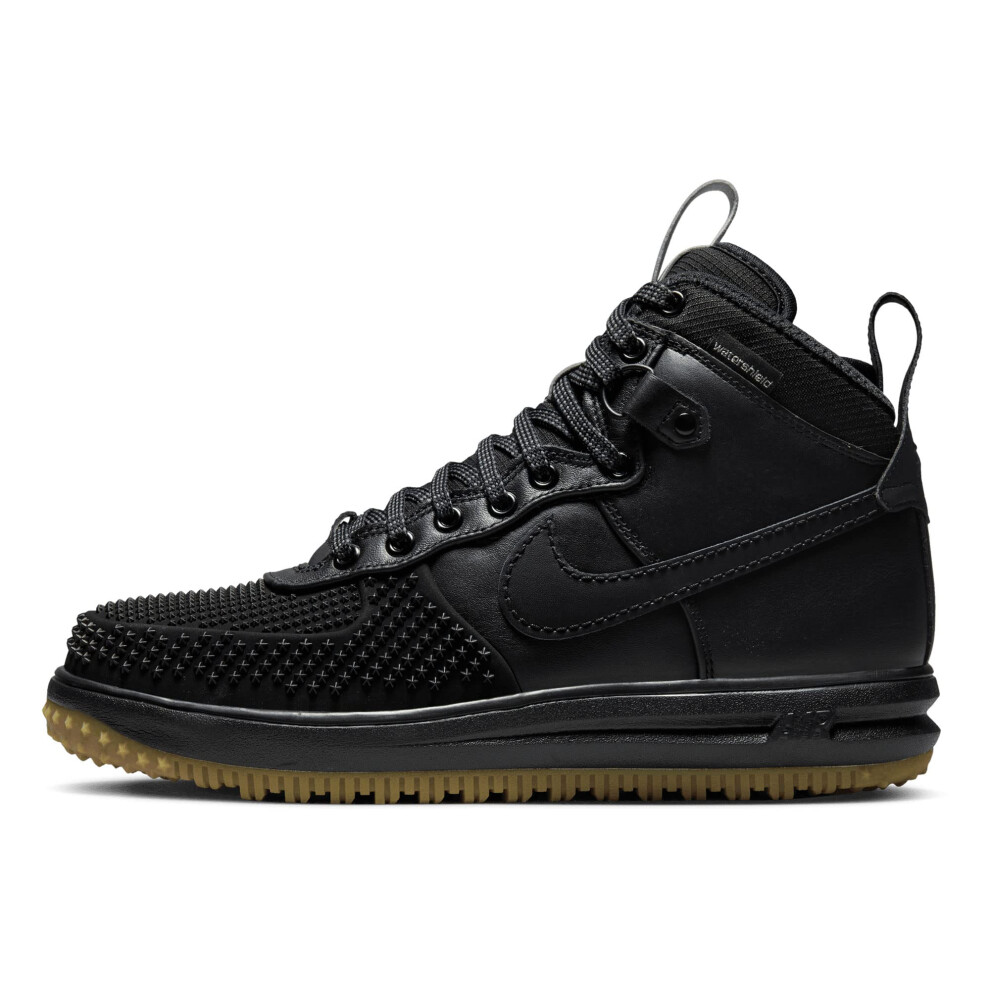 Nike Mens Lunar Force 1 Duckboot Black/Metallic Silver Leather Size 7.5