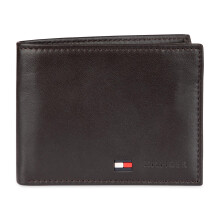Tommy Hilfiger Men's Leather Wallet - Minage dcontract lgant avec 6 poches de carte de crdit et fentre d'identification amovible British Br