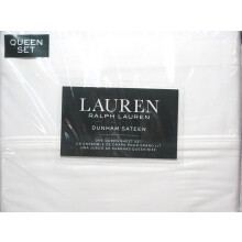 Lauren Ralph Lauren Koningin Dunham Sateen 4-delig Laken Set 100% Katoen - Wit