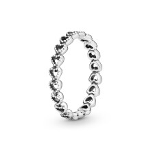Pandora Jewelry Band of Hearts Sterling Silber Ring Gr e 6 Keine Box