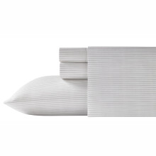 Tommy Bahama - Katoenen Percale Laken Set, Fris & Koel, Stijlvol Beddegoed (Paloma Beach Grey, Queen)