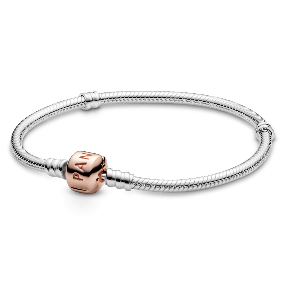 PANDORA Jewelry Moments Snake Chain Charm Rose Bracelet  6.3