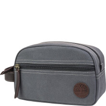 Kit de viagem clssico masculino com zper de lona Timberland cinza