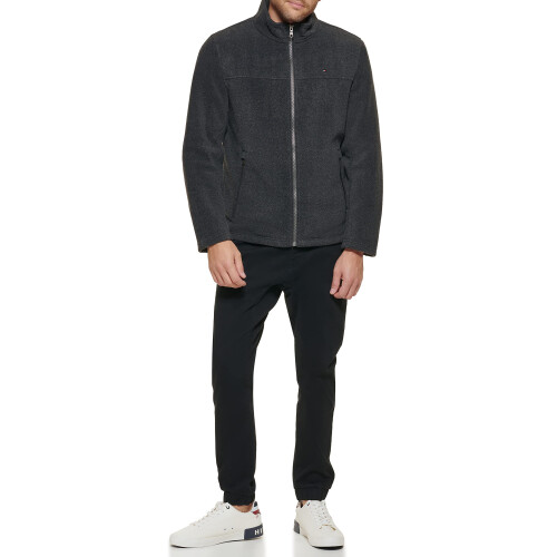 Tommy Hilfiger Tommy Hilfiger herr Classic Zip Front Polar Fleece Jacka, Kolgrå, Large US 1