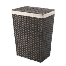 Whitmor Rattique Laundry Hamper with Lid and Removable Liner - Espresso