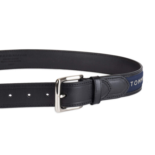 Tommy Hilfiger Tommy Hilfiger Herrbälte med Ribbdesign - Svart/Navy, 36 2