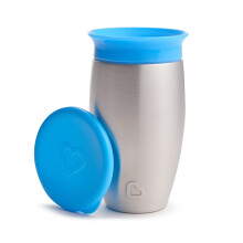 Munchkin Rostfria Sippy Cups för Småbarn 1-3, Spill Proof Miracle 360 Cup, Isolerad, 10 Unce, Blå