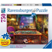 Ravensburger Cosy Series: Puzzelaarsplaats | Grootformaat puzzel van 750 stukjes | Unieke in elkaar grijpende stukken | Softclick-technologie Ideaal